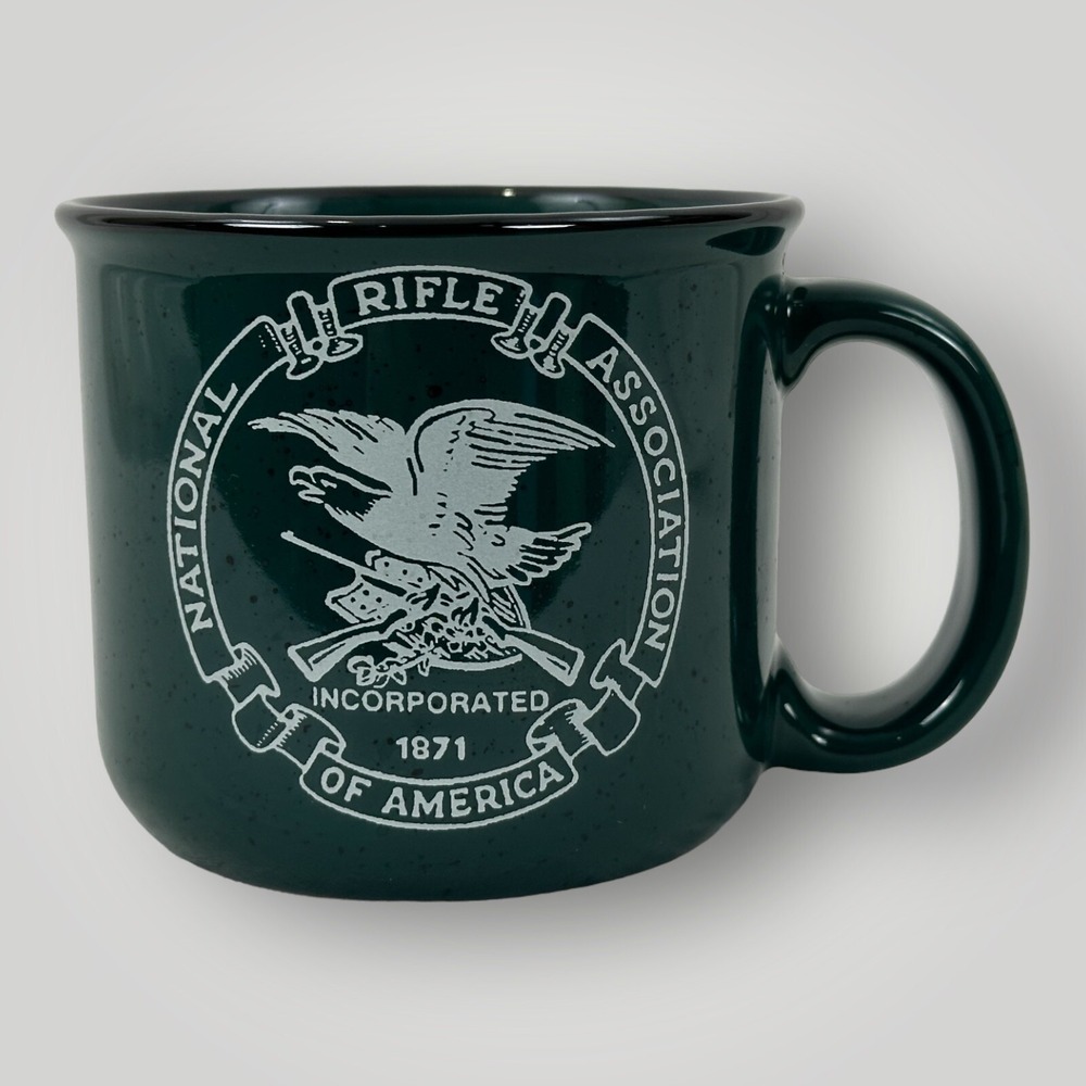 NRA Coffee Tea Mug Green 12oz National Rifle Association Ceramic Cup